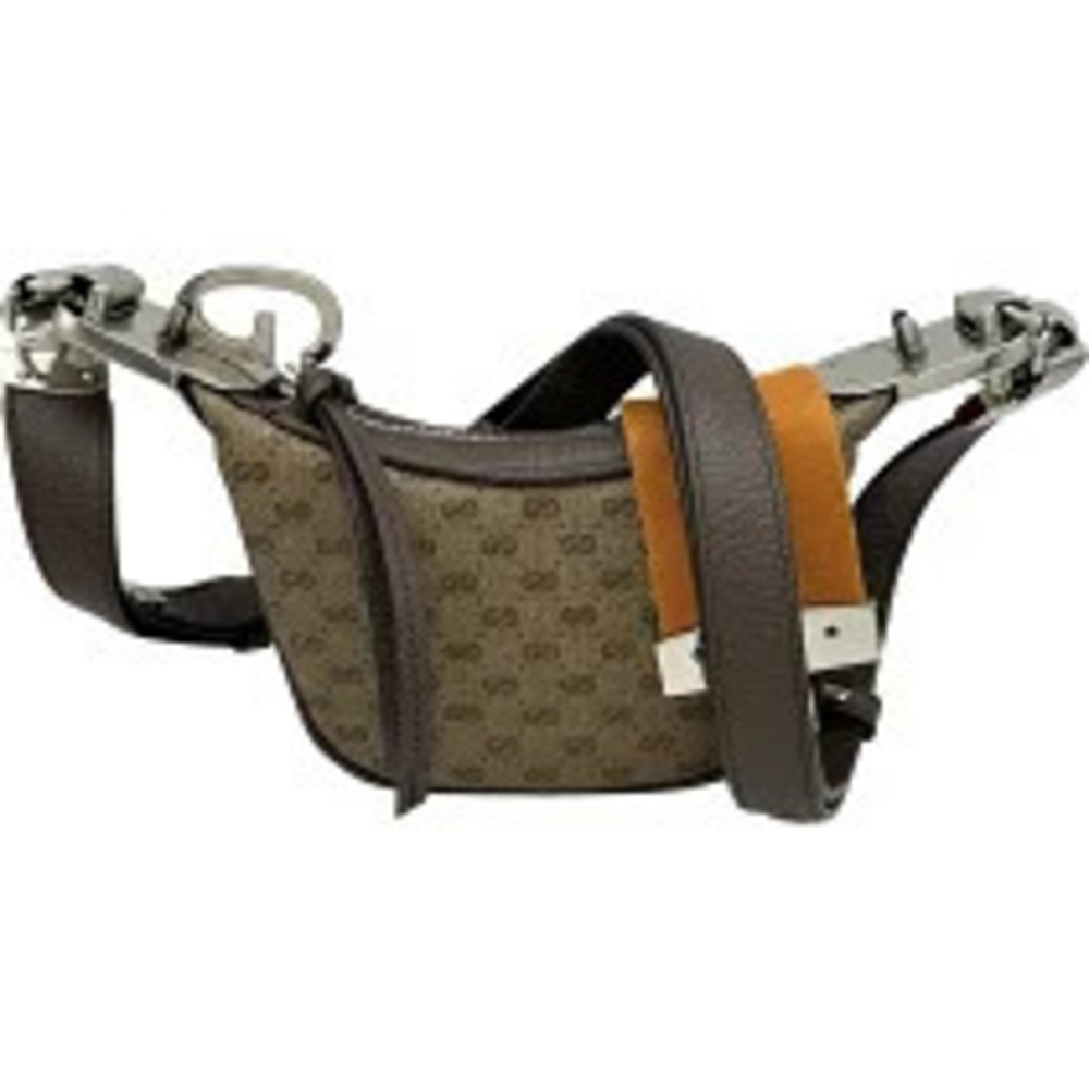 Gucci GG Pouch Clutch Brown Canvas Shoulder Bag